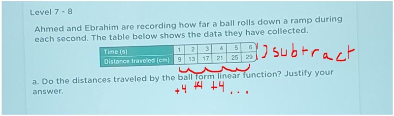 Please Help. Ahmed And Ebrahim are recording how far a ball rolls down a ramp during-example-1