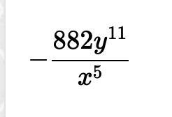 Simplify 14x(7xy^14)(-9x^-7 y^-3)-example-1