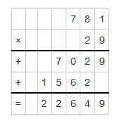 Select the equation that is true. 781 × 29 = 22,349 781 × 29 = 22,449 781 × 29 = 22,549 781 × 29 = 22,649-example-1