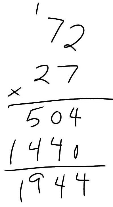 What is 72 Times 27 equal-example-1