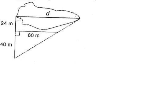 A landowner wants to find the distance d across a pond. The two overlapping right-example-1