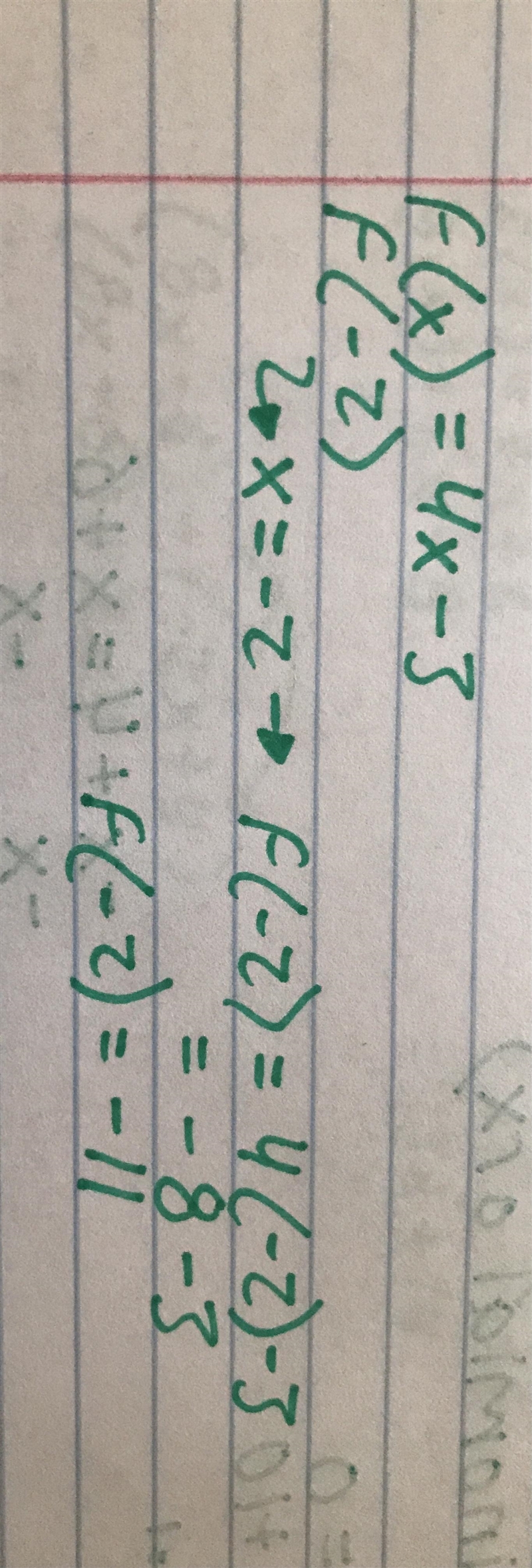 Given f(x)=4x-3, find f(-2).?-example-1