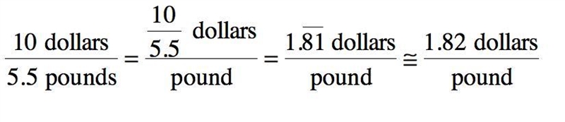 If 5.5 pounds of grapes cost $10, what is the unit rate in price per pound?-example-1