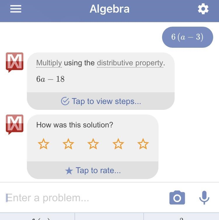 Which expression is equivalent to 6(a-3)? 18a 6(a)-6(3) 6(a)-3 3a ​-example-1