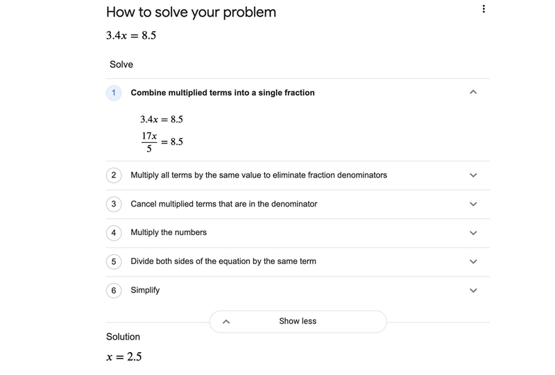 3.4x=8.5 on a text plz answer ​-example-1