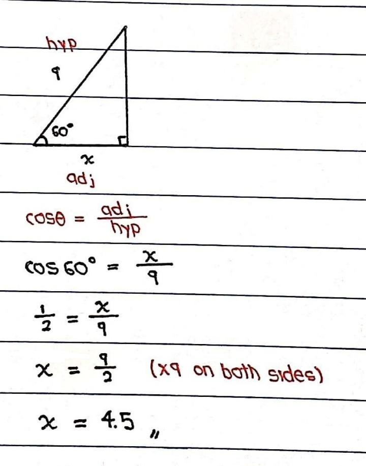 Find the value of x for the right triangle.-example-1