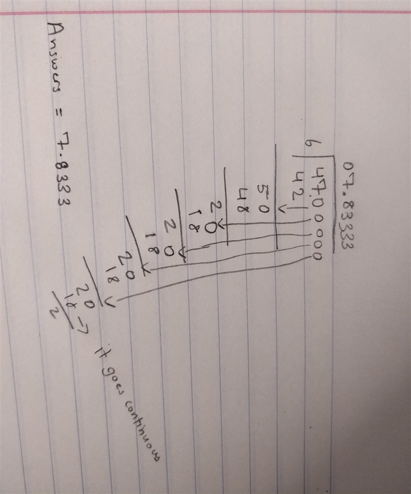 How do you show your work of 47 divided by 6?-example-1