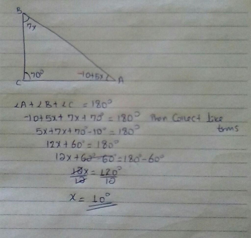 QUESTION : find the measure of angle A Hint : solve for x then replace in angle A-example-1