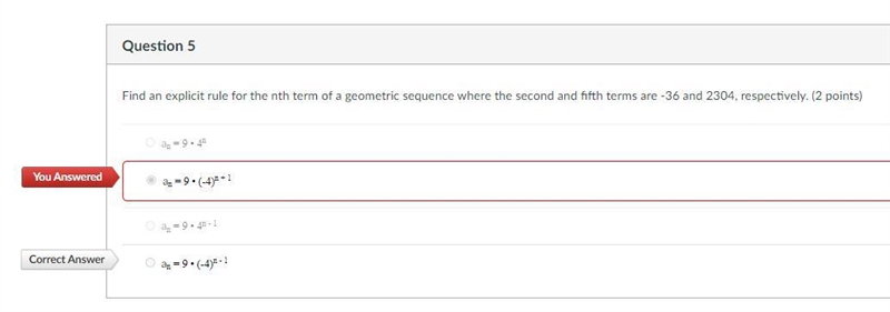 Find an explicit rule for the nth term of a geometric sequence where the second and-example-1