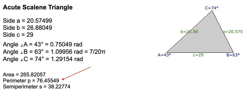 Find the perimeter of the triangle to the right-example-1