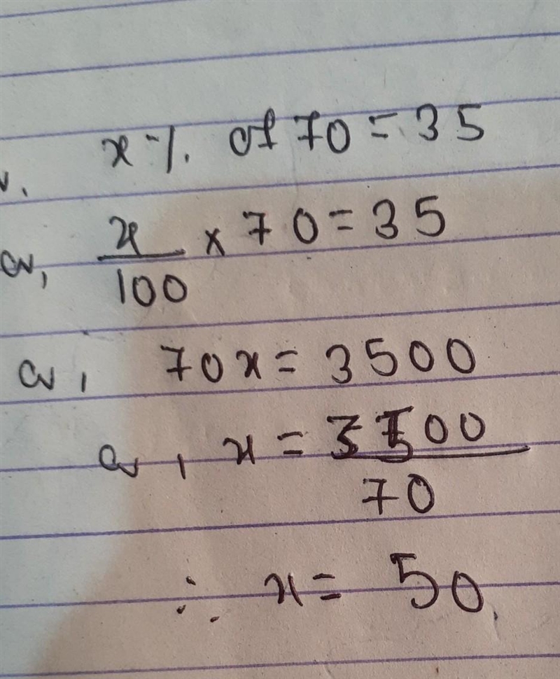 What percent of 70 is 35-example-1