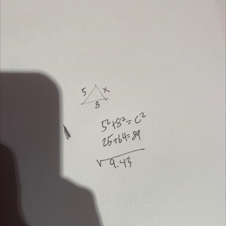 Two sides of an acute triangle measure 5 inches and 8 inches. The length of the longest-example-1