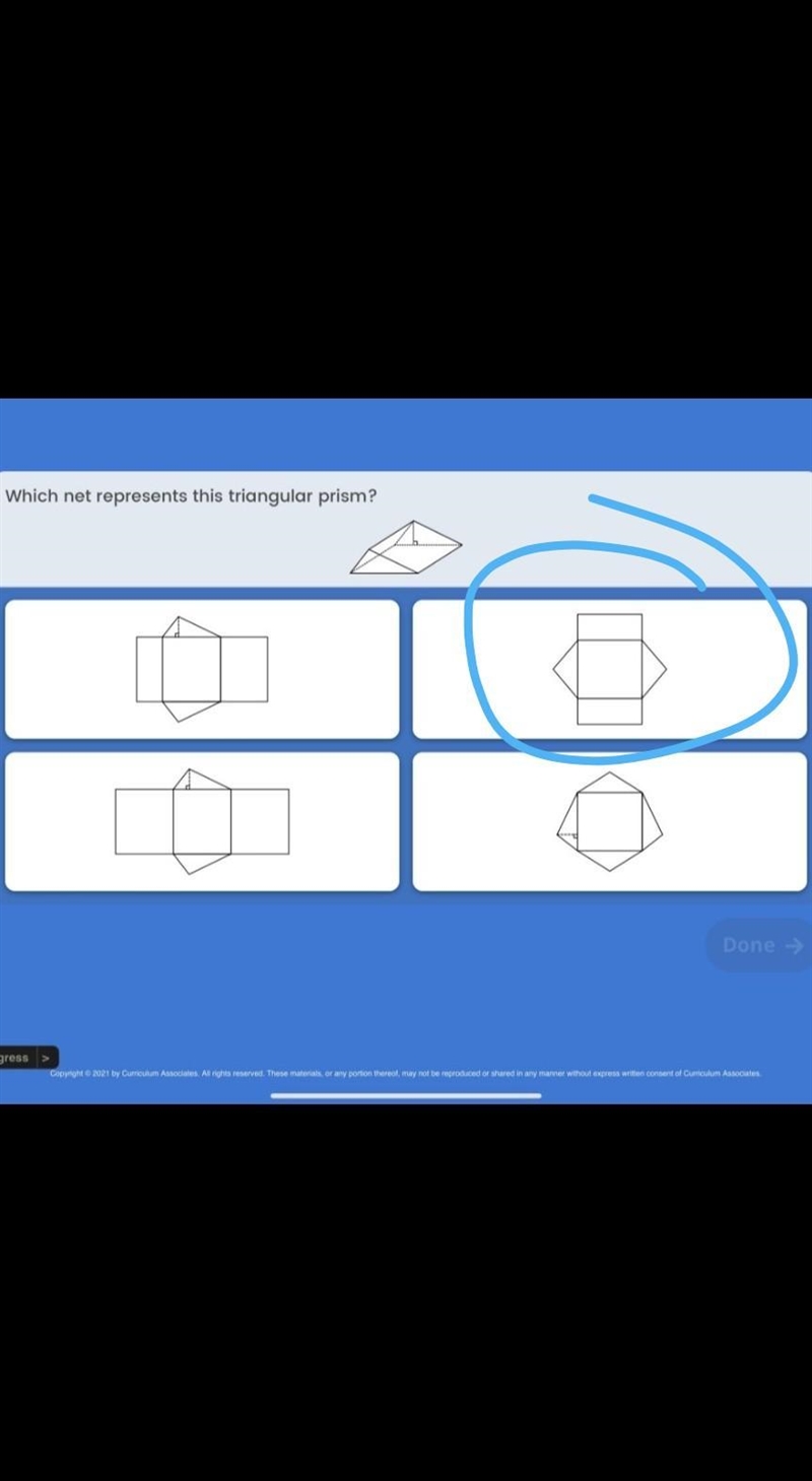 Which net represents this triangular prism?-example-1