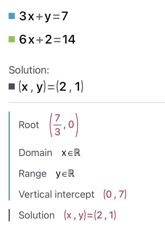 3x + y = 7 6x + 2 = 14 HELP ME GRAPH PLEASEE-example-2