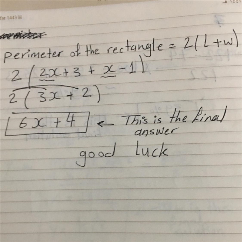 the length and width of a rectangle are represented by a 2x+3 and x-1 respectively-example-1