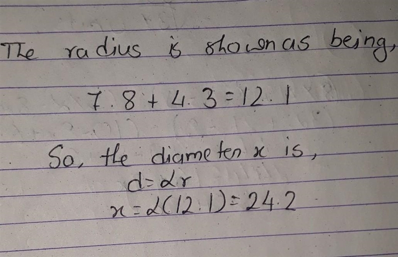 find the length of a segment indicated. Round your answer to the nearest tenth if-example-1