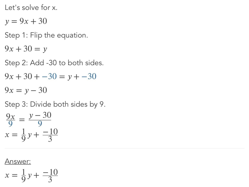 Y=9x+30 what’s the answer i need help-example-1