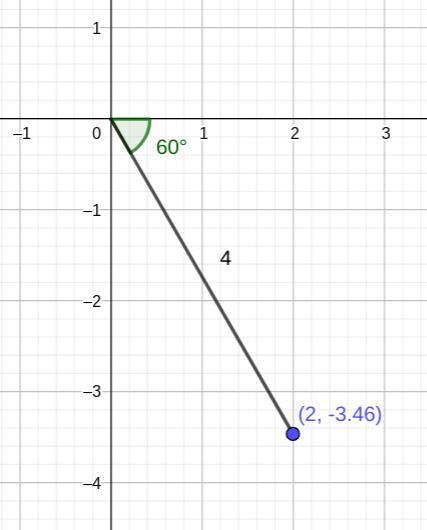 What are the polar coordinates of the rectangular coordinates (2, -2√3)? A. (4, 11π/6) B-example-1