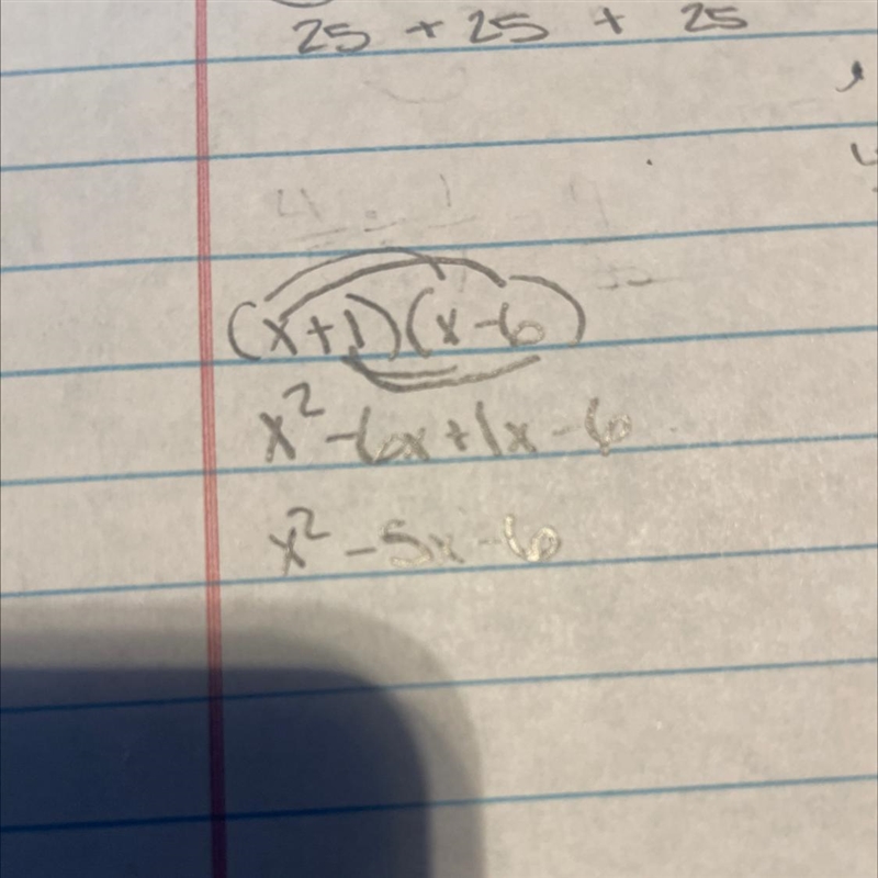 Expand. Your answer should be a polynomial in standard form. (x + 1)(x - 6)-example-1