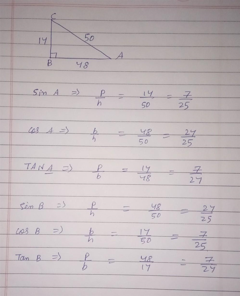 Write the ratios of each for the given triangle below SinA= CosA= TanA= SinB= CosB-example-1