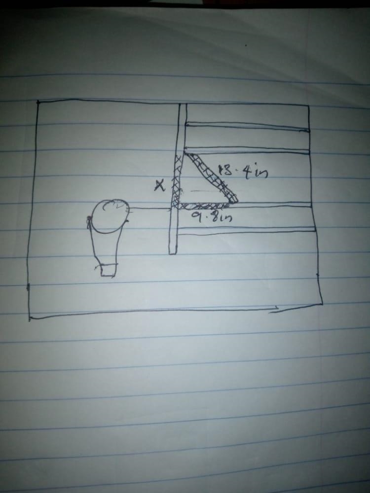 The backboard of the basketball hoop forms a right triangle with the supporting rods-example-1