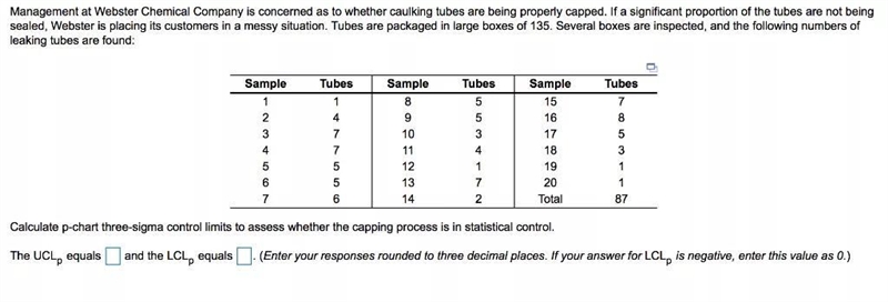 Management at Webster Chemical Company is concerned as to whether caulking tubes are-example-1