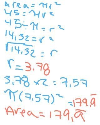 Suppose the sphere below with radius r has a volume equal to 30 units? Find the volume-example-1