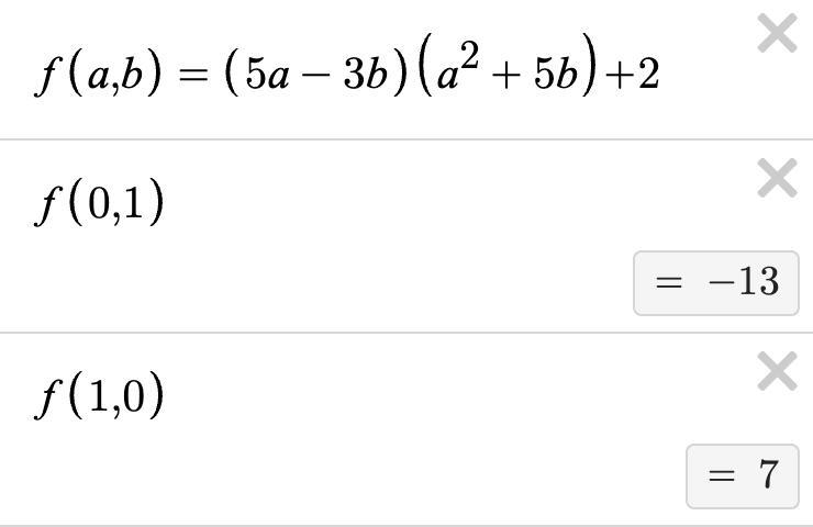 Find the parity of the following if a and b have different parities. (5a - 3b)(a² + 5b-example-1