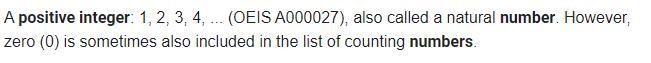 Another name for the positive integrets is the ___ Numbers.-example-1