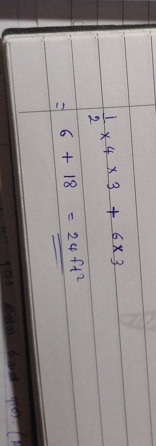 Part B What is the area, in square feet, of the figure?-example-1