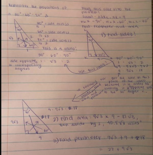 PLEAASEEE HELLLPPPPP I DON'T GET IT ;(( Given: ∆AKL, AK = 9 m∠K = 90° m∠A = 60° m-example-1