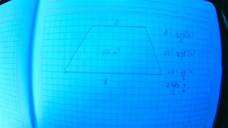 The area of a trapezoid is 13 square meters. One base is 5 meters long and the other-example-1