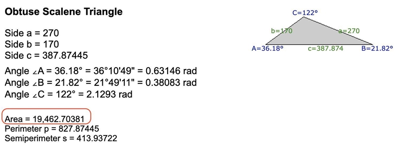 In AIJK, i = 270 cm, j = 170 cm and _K=122°. Find the area of AIJK, to the nearest-example-1