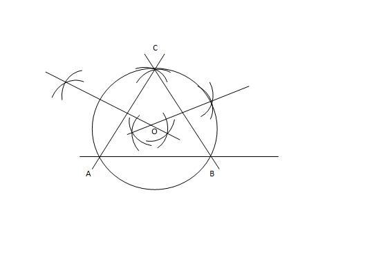 7. Draw an equilateral triangle of side 6.5 cm and after locating its circumcentre-example-1