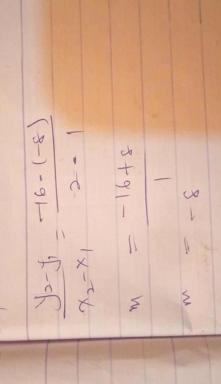 Find the slope X(1,2,3,4) Y(-8,-16,-24,-32)-example-1