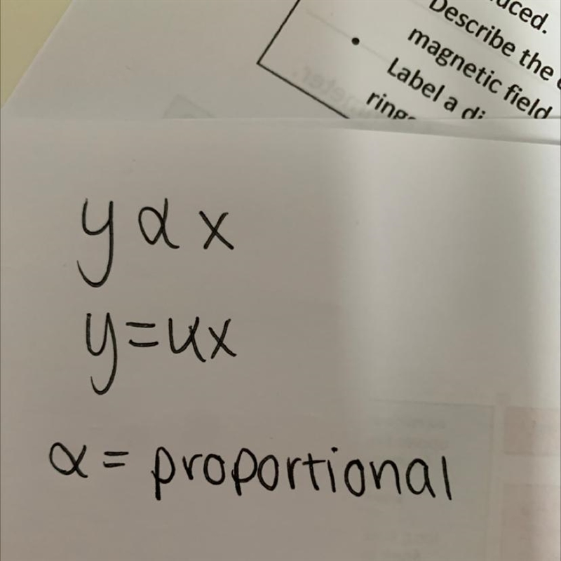 Y is directly proportional to x and k is a constant. Which equation shows this? y-example-1