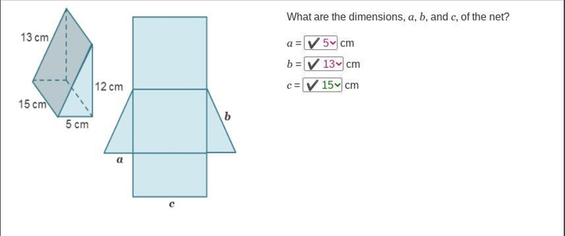 A triangular prism. The rectangle has a base of 15 centimeters and height of 5 centimeters-example-1