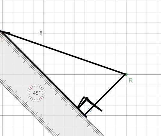 Triangle PQR has vertices P(-2,8), Q(2, 4), and R(4,6). Which best describes triangle-example-1