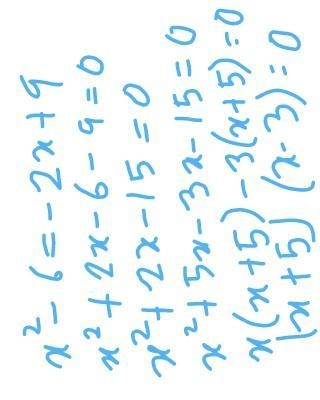 Solve the system of equations. y=x²-6 y = -2x + 9 A. (-5, 19) and (-3, 15) B. (3, 3) and-example-2