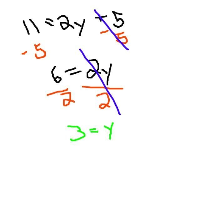 What happens to the Y 11= 2y + 5-example-1