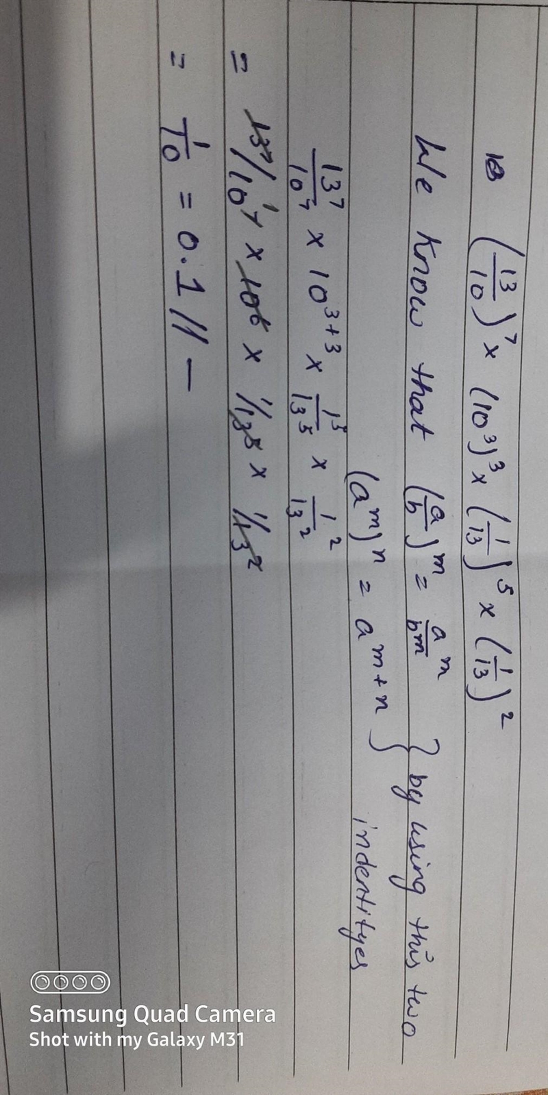 Solve by using appropriate Laws of exponents ​-example-1