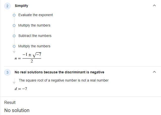 What is n in the equstion? n^2+n+2=0-example-2