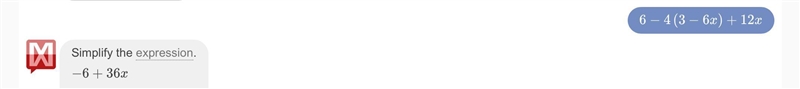 Solve this 6 - 4(3 - 6x) + 12x-example-1