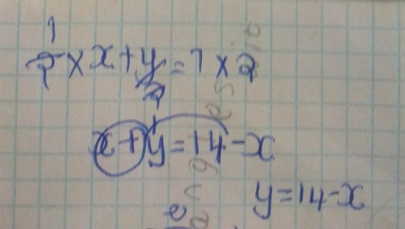 What is the value of y x+y/2= 7 A) y = 9 - X B) y = 3.5 - X C) y = 5 - X D) y = 14 - x-example-1