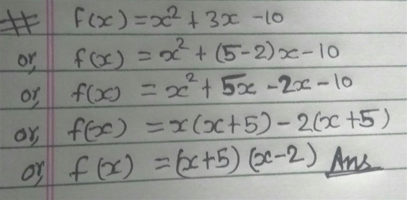 The function f is defined by f(x)=x^2+3x-10-example-1