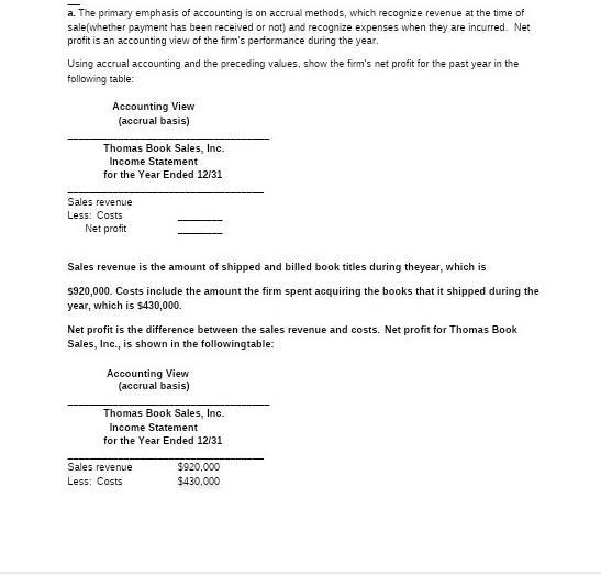 Accrual income versus cash flow for a period. Thomas Book Sales, Inc., supplies textbooks-example-1