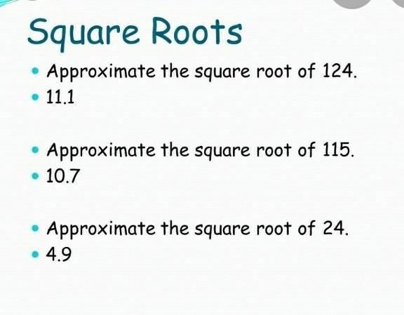 What is the approximate square root to 115​-example-1