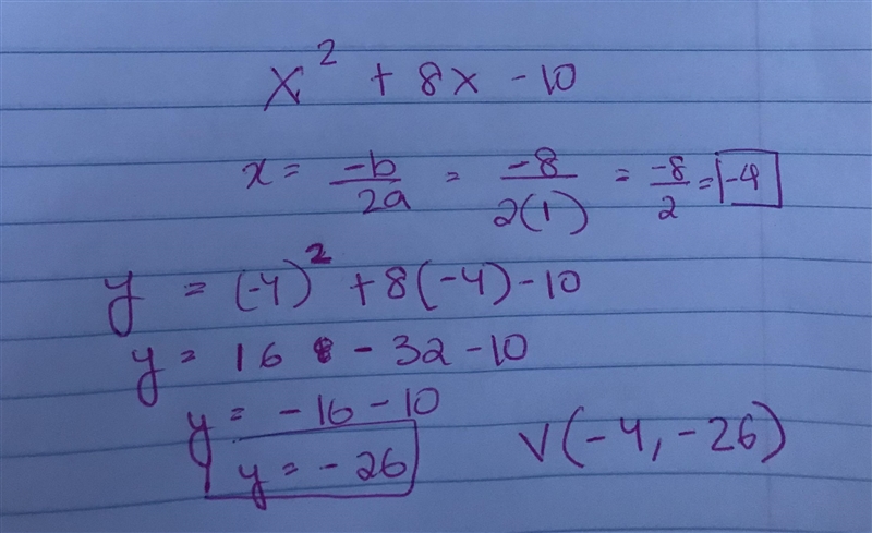 What's the equation of the axis of symmetry of the function f(x) = x2 + 8x - 10? A-example-1