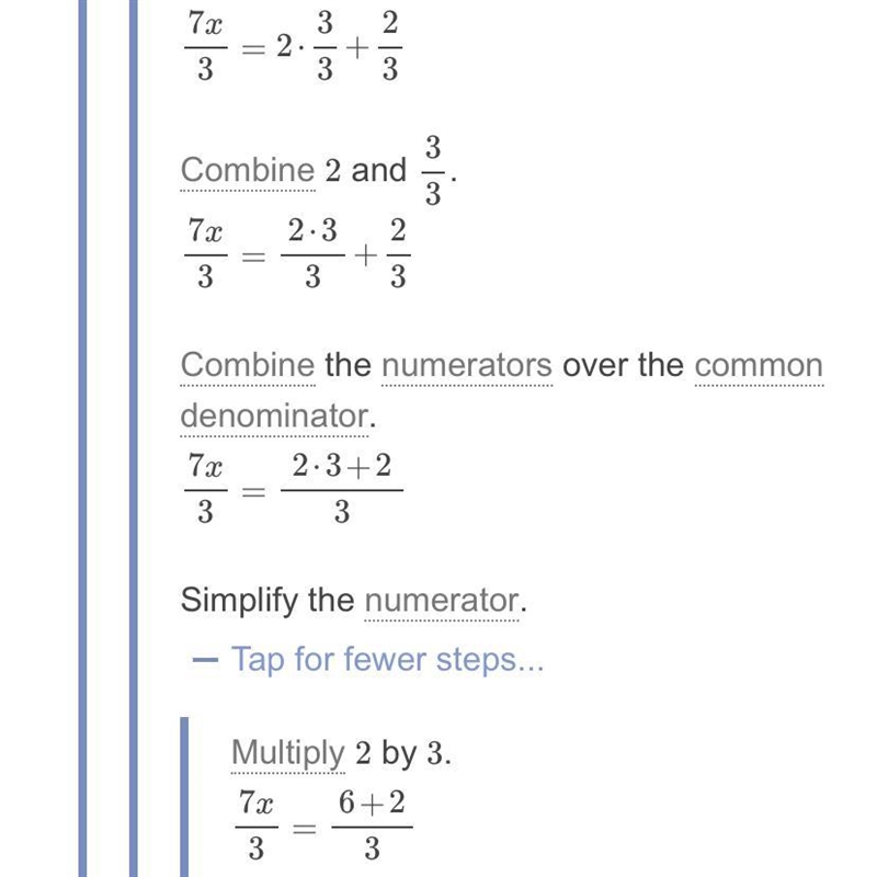 7x+1/3=2 2/3 what steps could be used to solve the equation-example-1