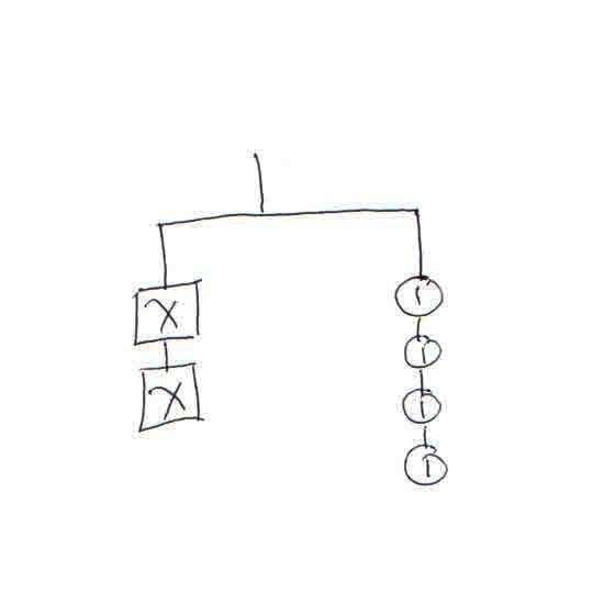 Draw a balanced hanger diagram for the equation 2x=4-example-1